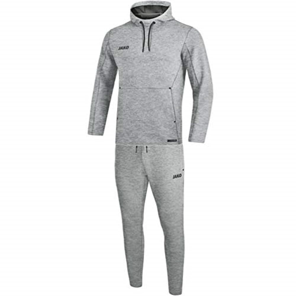 JAKO Men's Premium Basics Hooded Sweatshirt Jogging Suit Grey Marl 3XL