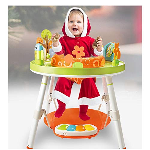 Baby Bouncers and Jumpers, Baby Walkers for Girls/Boys, Bounce Round Entertainer, Sit-to-Stand Activity Center, 3-in-1 Activity Walker and Rocker with Jumping Board and Feeding Tray (Lion Style)