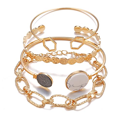 Image of Shining Diva Fashion Stylish Multilayer Gold Plated Bangle Bracelet for Women and Girls