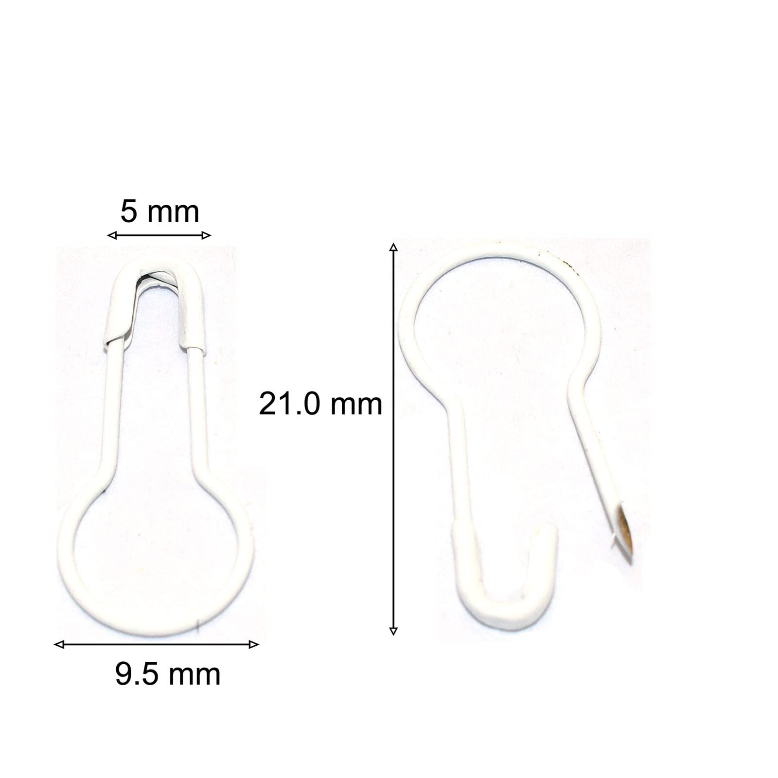 200pcs Safety Pins Assorted Small Clothes Gourd Pins 21 mm for Art Craft Sewing Jewelry Making Home Office White