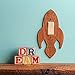 Rocket Light Switch Plate (Rocker) - Handmade Wooden Outer Space Nursery Room Decor