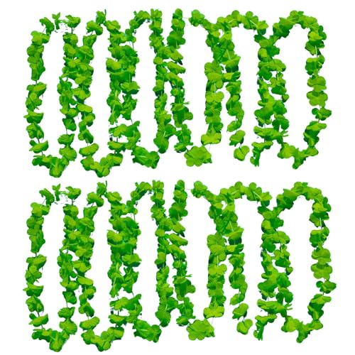 UV Floor – Collar de flores verde neón – Calidad premium – Accesorio fluorescente – Fiesta – Disfraz – Lote de 12