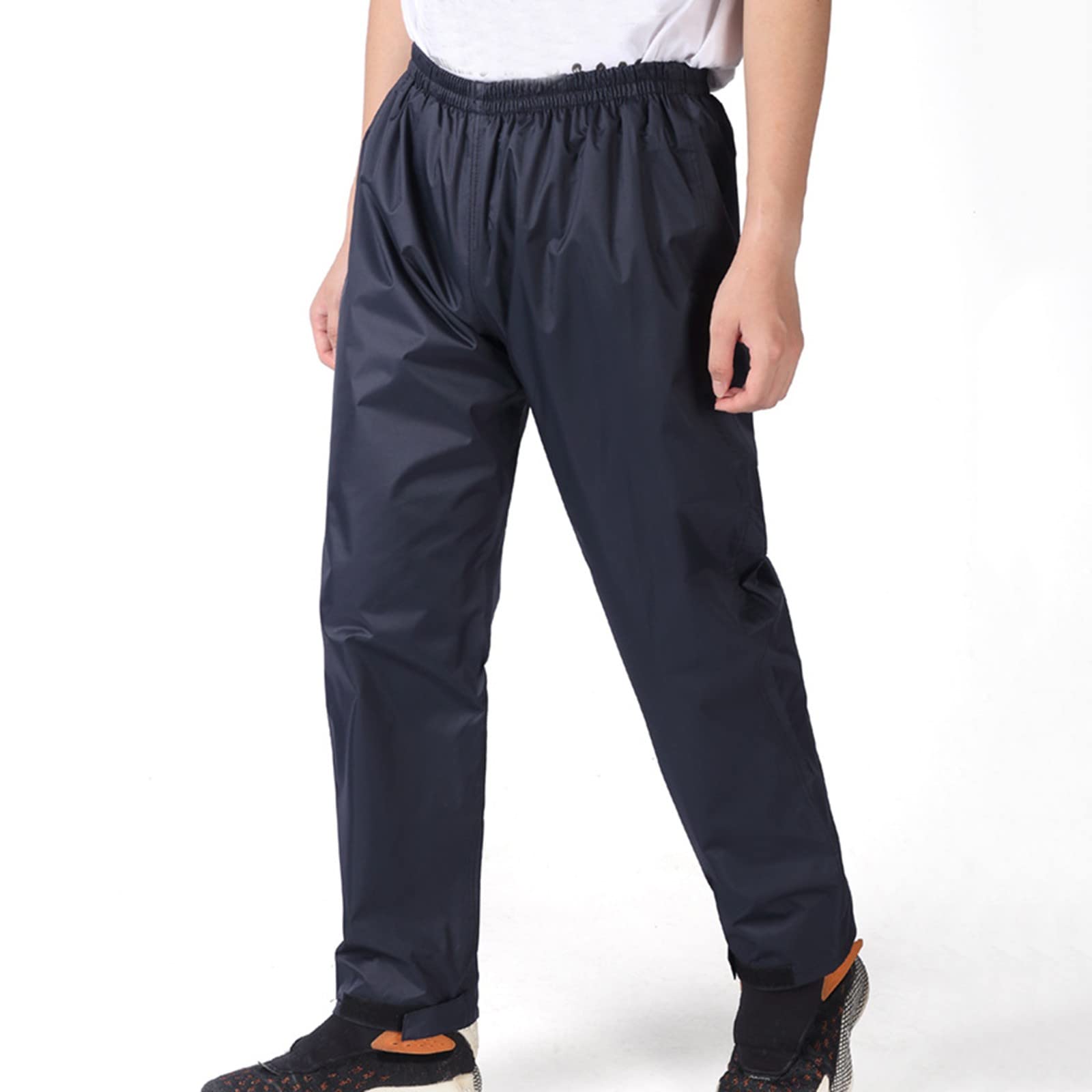 Pantalon de pluie pour moto - Pantalon de pluie jaune - Pantalon de cyclisme - Imperméable - Doublure - Pantalon long - Pantalon doublé - Protection contre la pluie à enfiler - Imperméable