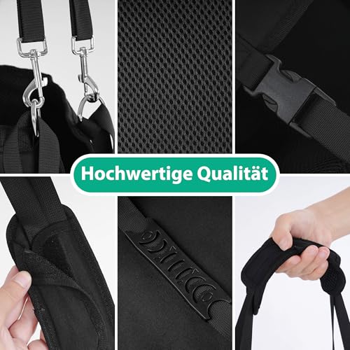 Hundetragetuch & Anschnallgurt Hund Auto,Tragehilfe Hund mit Gehhilfe-Funktion,Verstellbares Reha-Ganzkörpergeschirr als Zuggeschirr oder Notfallrucksack,Für Hunde mit Gelenkproblemen L