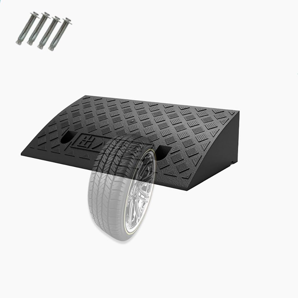 Genérico Rampa De Acceso para Puerta/Escalones, Rampa De Bordillo De Plástico Portátil Rampa De Entrada 3-19 cm Alto, Ligeras, Estable, No Resbala, Rampas De Carga(Black,50x27x13cm)
