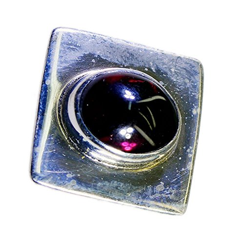 Pendentif Solitaire Argent Grenat Rouge anti-ternissement collier