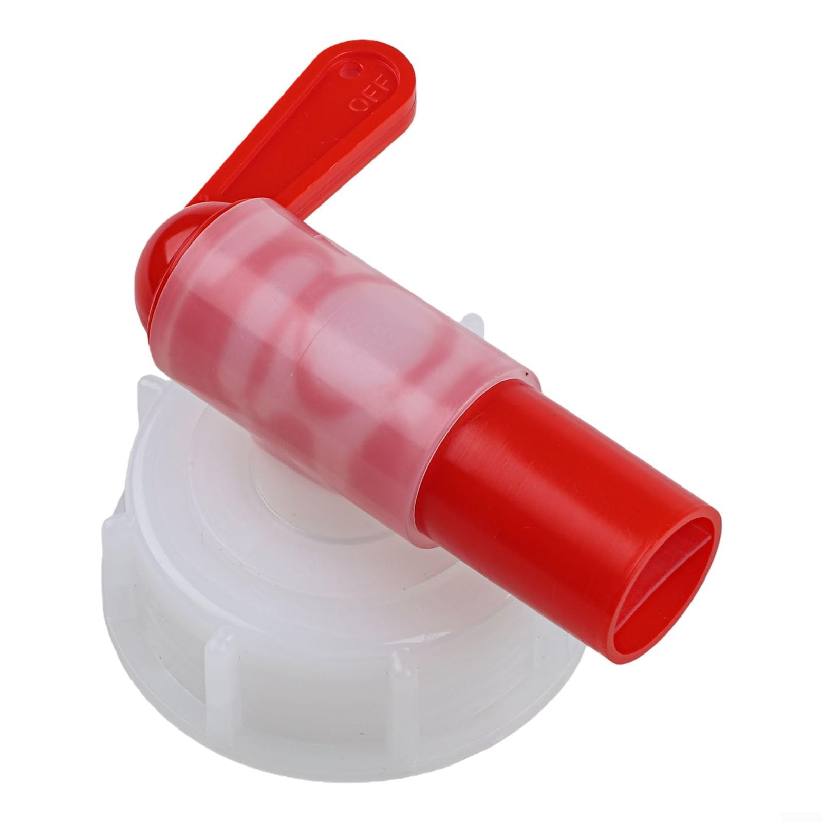 DN51 51mm Plastic Tank Faucet for 5L Horticultural Nutrient Solution Containers, Red White Garden Watering Tap Fitting with Secure Thread Connection