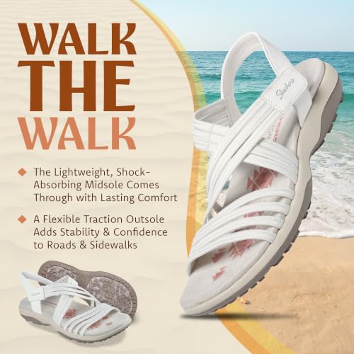 Image of Skechers Women's Reggae Slim - Sunnyside 2.0 | Skechers Memory Foam, Machine Washable, Stretch Fit, Vegan, Adjustable Strap