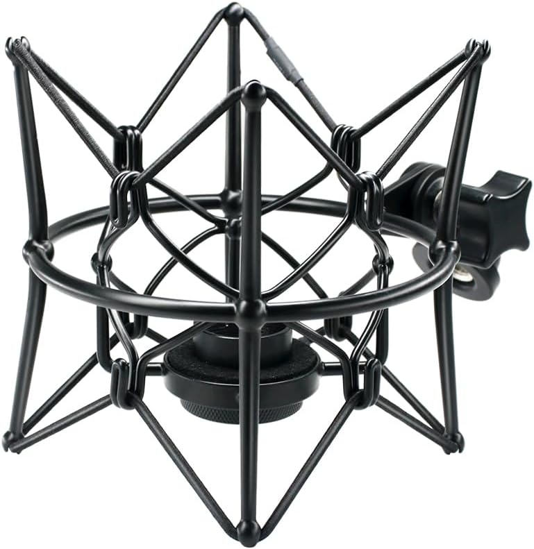 SUUNTOK Microphone Shock Mount Anti-Vibration Mic Holder Spider Recording Mic Shockmount Stand Compatible with Neumann U87 Ai, U89 i and TLM 67 (Black)