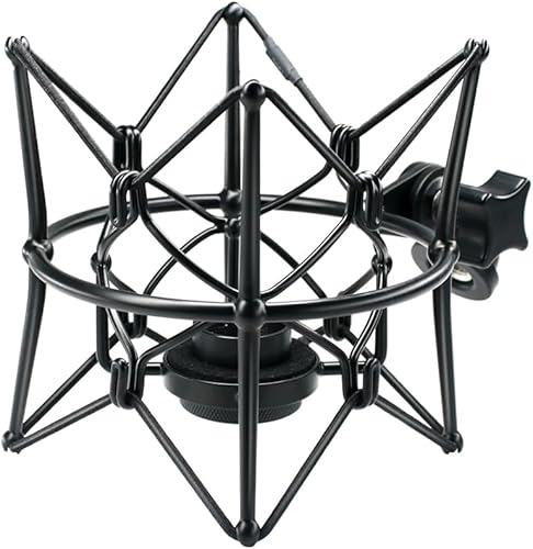 SUUNTOK Soporte de micrófono antivibración, soporte de micrófono de grabación de araña, soporte de montaje de choque compatible con Neumann U87 Ai,
