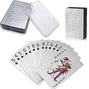 Speelkaarten, waterdichte pokerkaarten, professionele pokerkaarten, speelkaart, zilver, pokerkaarten van plastic, kaartspel met doos voor feestjes en games