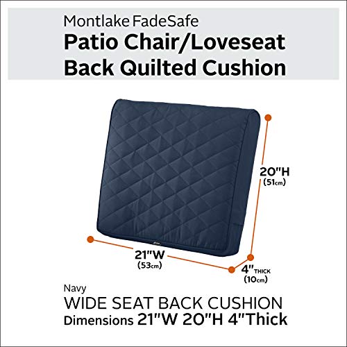 Coussin de causeuse imperméable matelassé bleu marine pour banc extérieur
