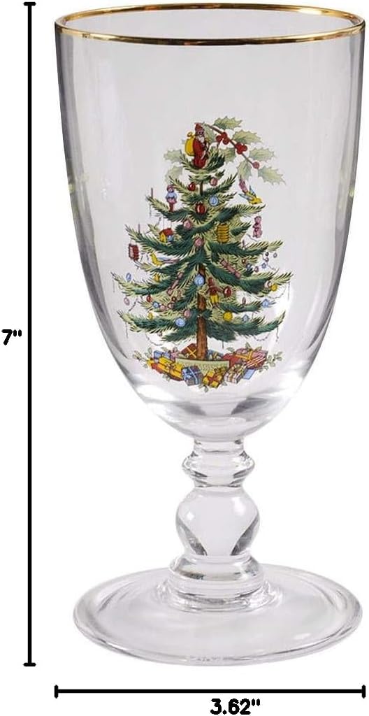 Spode Christmas Tree 16 Oz Glassware Goblet