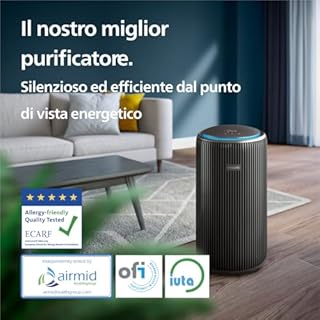 Purificatore d'aria Philips Serie 4200, HEPA NanoProtect + doppio filtro ai carboni attivi, CADR 600m³/h per 156m², ultra-silenzioso, intelligente e ad alta efficienza energetica (AC4221/11)