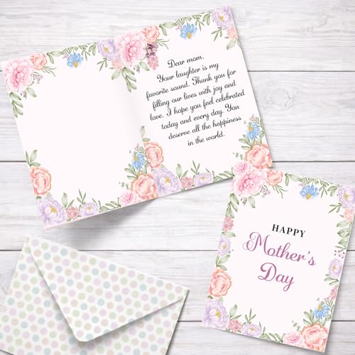 Image of Party Propz Greeting Card for Mothers Day - 1 Pc Floral Printed Card with Envelope, Mothers Day Gift for Mom, Mother's Day Card for Gift (Cardstock)