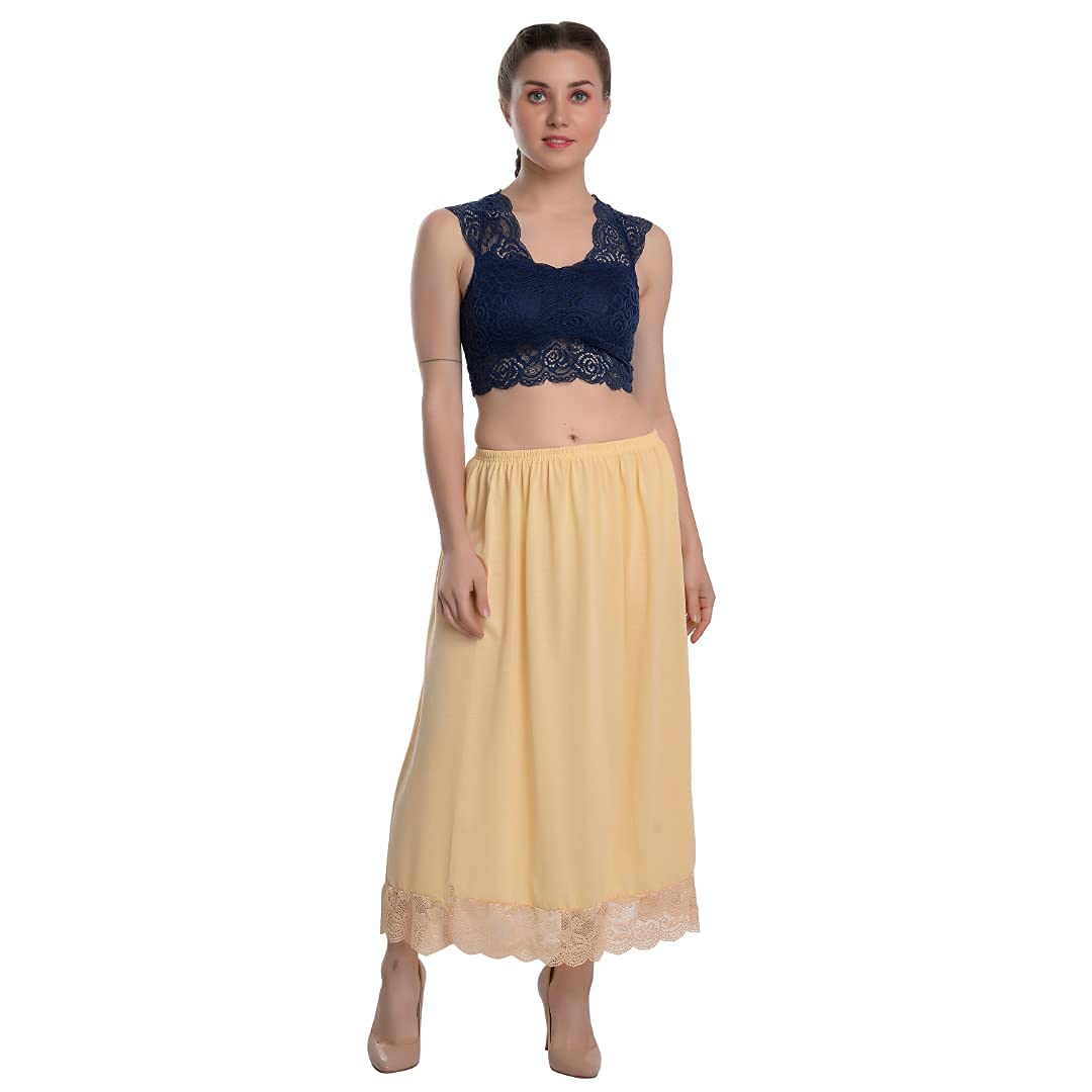 bodyfigure Hosiery Petticoat for Women and Girls, Inskirt, Underskirt Women's Cotton Inskirt Saree Petticoats (Skin, Small)-picture-19