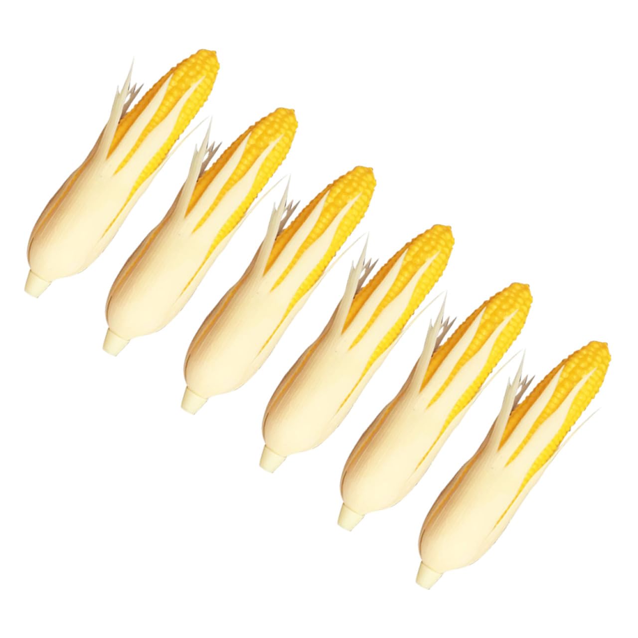 Luxshiny 6pcs Simulation Corn Models Artificial Vegetable Decorations Corn Photo Props for Home Shop Party Shell