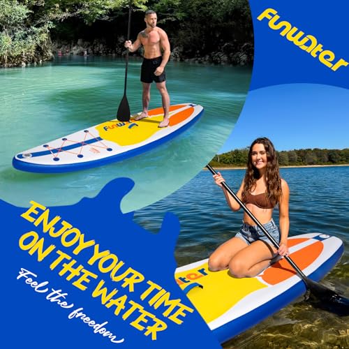Miniatura 8 de Funwater Tabla De Paddle Inflable Con Mochila, Bomba, Bolsa De Teléfono A Prueba De Agua, Remo, Correa De Seguridad, 3 Aletas Adecuado Para Todos Los Niveles De Habilidad