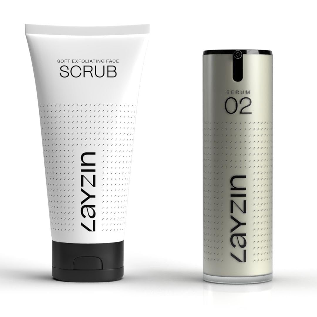 Bright Skin Set Vantaggio z Delikatnym Peelingiem do Twarzy i Sérum 02 z Retinoidem & Witaminą C – Poprawa struktury skóry i promienna cera dla skóry matowej i dojrzałej – 2 Produkty – Unisex
