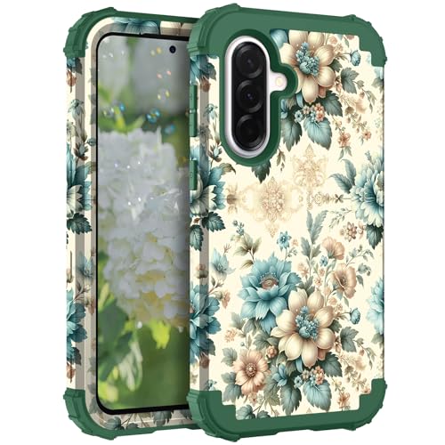 Hocase for Samsung Galaxy A57 5G Case, Teal Blue Flowers