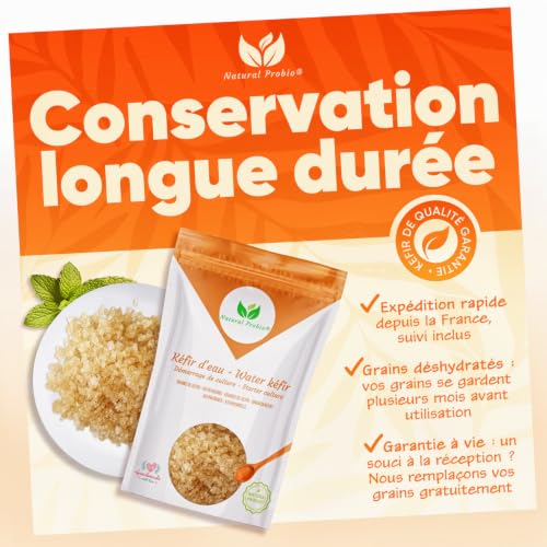Natural Probio® Grains Kéfir d'Eau Déshydratés 10 g, Fabriqué en France – vue 5