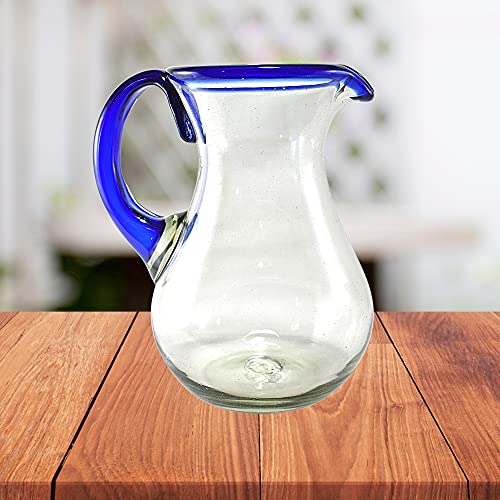 Set de 6 vasos de vidrio soplado con jarra miniatura 7