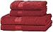 Produktbild Amazon Basics Handtuch-Set, ausbleichsicher, 4 stück, 2 Badetücher und 2 Handtücher, Rot, 100% Baumwolle 500g/m²
