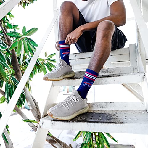 For-Bare-Feet-NFL-Youth-4-Stripe-Deuce-Crew-Sock-Buffalo-Bills-One-Size