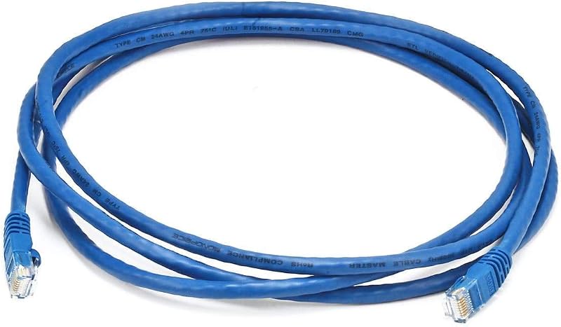 Monoprice 7FT 24AWG Cat6 550MHz UTP Ethernet Bare Copper Network Cable - Blue