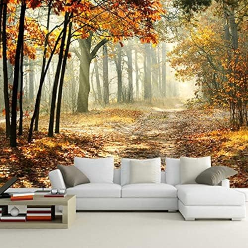 Papier peint 3D forêt d'automne intissé XLMING fresque murale salon et chambre
