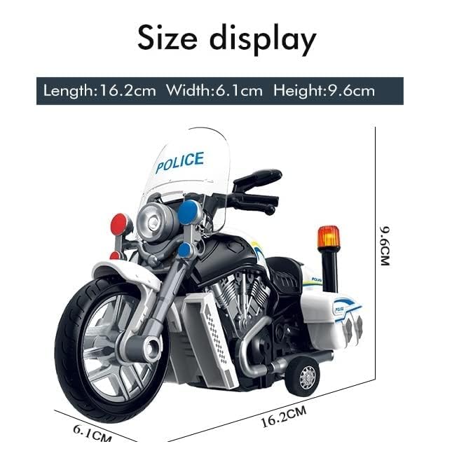 Image of Police Motorcycle Toy - Pull Back Motorcycle Toys, Tiny Gift with Music Lighting, Latte Motorcycles Toy for Kids Boys Age 3-8 Year Old [Multicolor] (Police -Motorcycles-Multicolor)