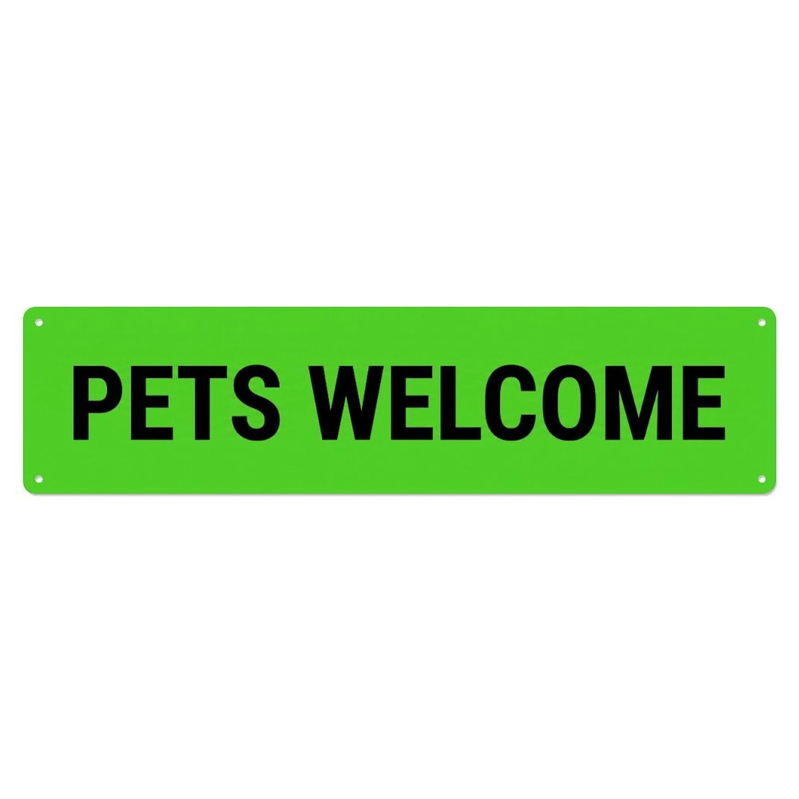 Metal Tin Sign Pets Welcome Friendly Environment