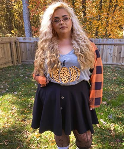 Image of TIYOMI Plus Size Tops for Women Raglan Long Sleeve V Neck T Shirts Casual Color Block Leopard /Floral Tops Winter Tee Shirt
