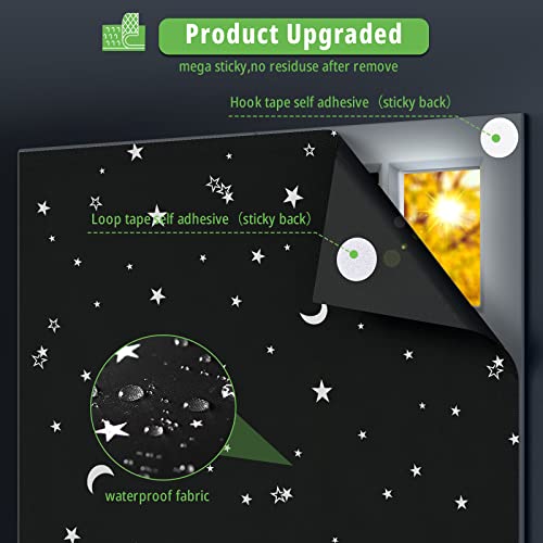 Cacoe Blackout Shades 137" X 57",100% Blackout Blinds For Window,No Drill Portable Temporary Travel Blackout Curtains,Cut To Any Size For Nursery,Bedroom,Film Room Windows Cover [2023 Upgraded] #TOP4