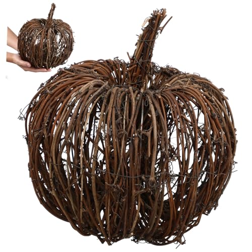 Citrouille Halloween rotin tressé accessoire automne