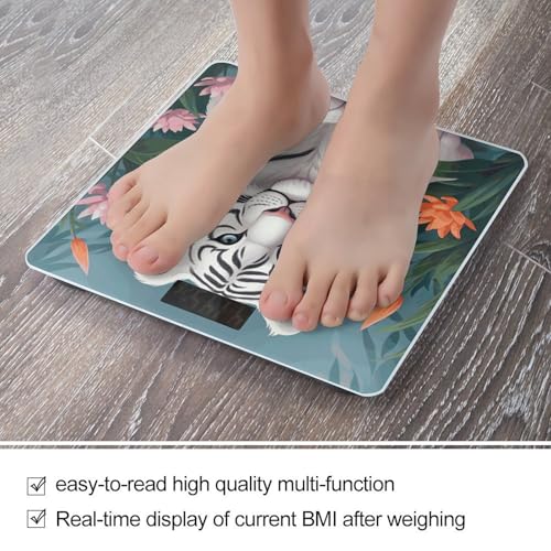 Balanza digital Cute White Tiger para peso corporal miniatura 5