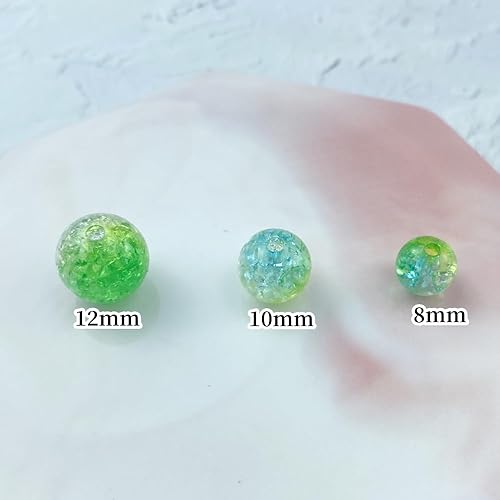 Miniatura 10 de 200 cuentas de acrílico agrietadas de 0.394 pulgadas redondas de cristal acrílico para manualidades de joyería, manualidades, pulseras, collares,