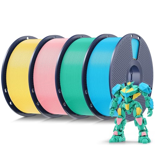 Image of SUNLU 4kg PLA 3D Printer Filament Bundle Multicolor,Neatly Wound PLA Filament 1.75mm ±0.02mm,Individually Vacuum Packed, 4kg in Total,1kg per Spool,4 Pack,Sakura Pink+Lemon Yellow+Mint Green+Sky Blue