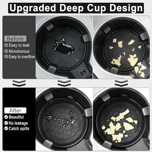 SINGARO Car Cup Holder Coaster, Silicone Cup Holder Insert, Universal Non-Slip Cup Holders, Car Accessories Interior for Women and Man Interior Sets 4 Pack Black - 1