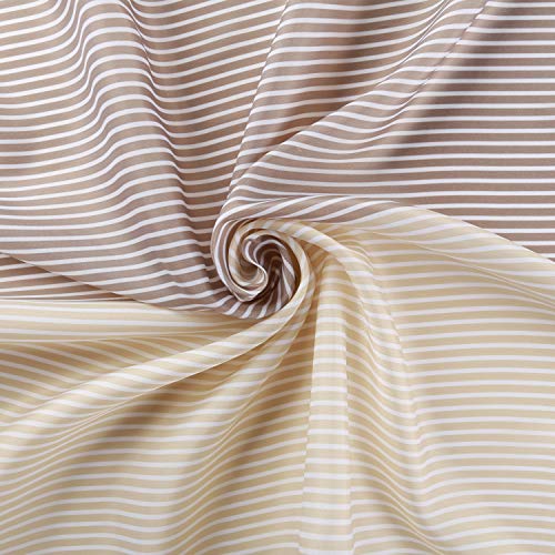 Rideau de douche beige haut de gamme en tissu imperméable texturé - 3