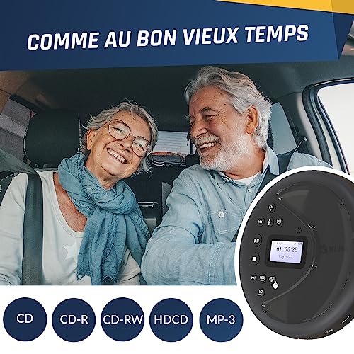 Lecteur CD portable Bluetooth KLIM Discover solution audio voiture avec batterie