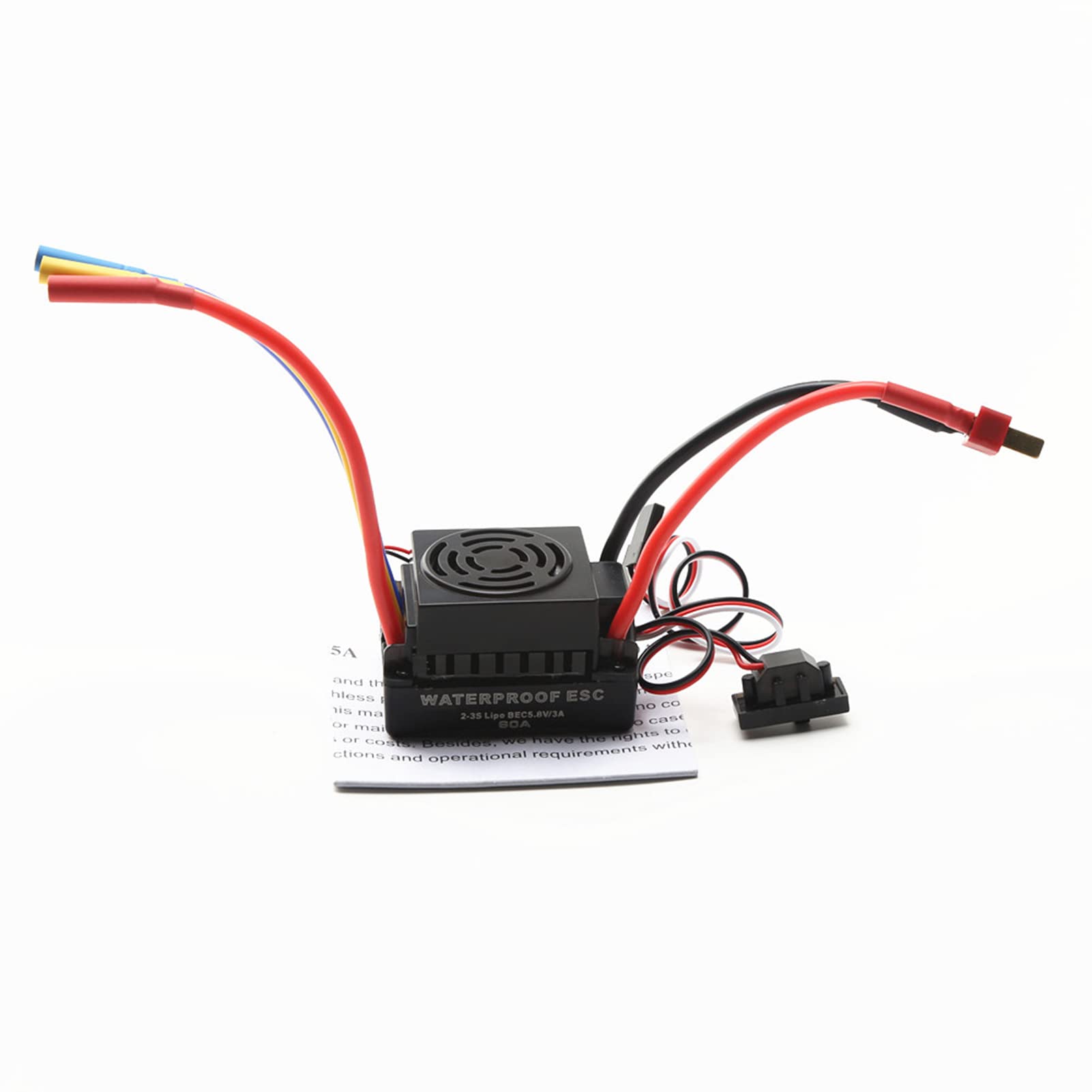 Brushless Motor Controller, Brushless ESC Electronic Speed Controller with 4 Steps of Maximum Brake Force Adjustment and 8 Steps of Drag Brake Force Adjustment Brushless Motor (T