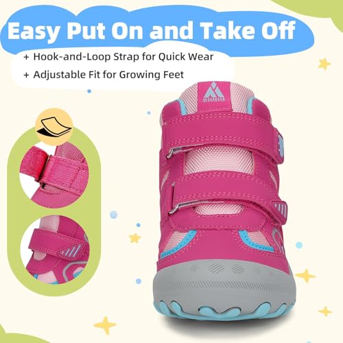 Image of Mishansha Kids Water Resistant Hiking Boots, Boys Girls Anti Collision Anti-Skid Athletic Outdoor Ankle Adventure Trekking Shoes