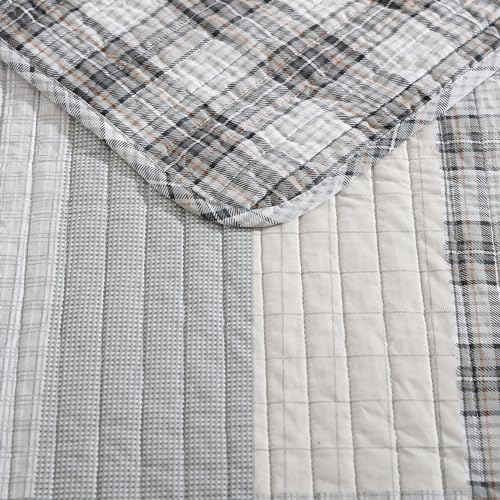 Image of Eddie Bauer - Queen Quilt Set, Cotton Reversible Bedding with Matching Shams, Home Decor for All Seasons (Fairview Grey, Queen)
