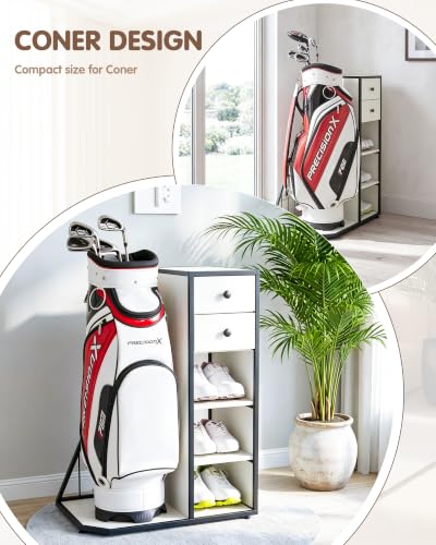 Image of Mythinglogic Furniture-Style Golf Bag Organizer with Drawers and Shelves
