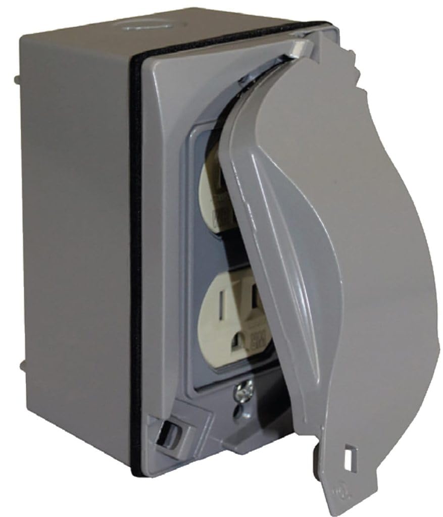Sigma Electric Rectangle Metal 1 gang Duplex Outlet Kit For Wet Locations, For Use in Branch Circuit Wiring