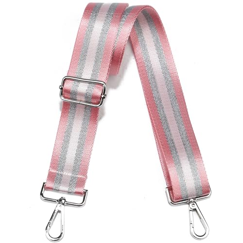 Image of LVYOUME Purse Strap Silver Hardware Wide Bag Straps Replacement Crossbody Adjustable Shoulder Strap for Purses