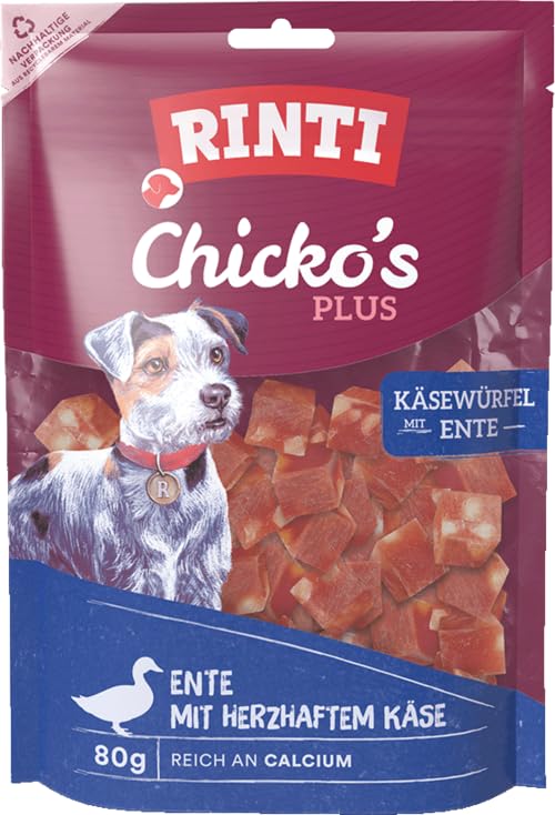 Rinti Chicko Käsewürfel mit Ente 80g - Sie erhalten 12 Packung/en; Packungsinhalt 80 g