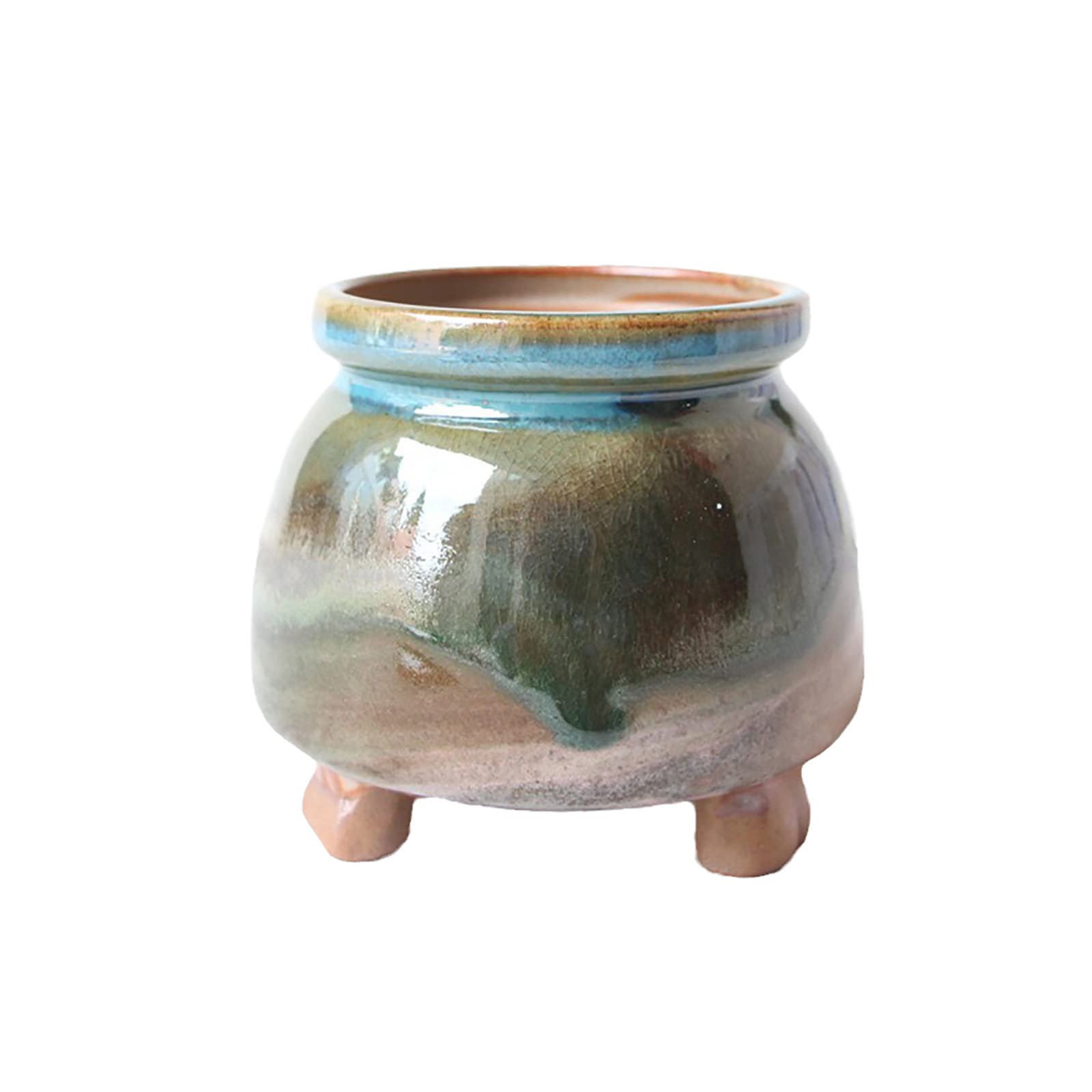 YUANstore Jingdezhen ceramic milk tank medium coarse pottery retro old pile air -breathable creative simplicity, succulent plant flower pot cultivation pot pork succulent pot