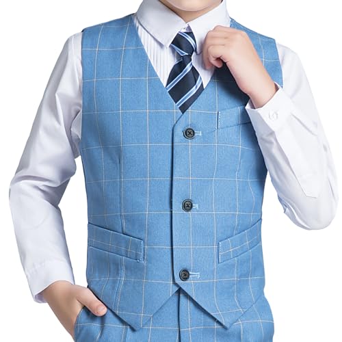 Image of Boys Formal Suit Vest Solid Vest for Toddler Kids Formal Wedding Outfit